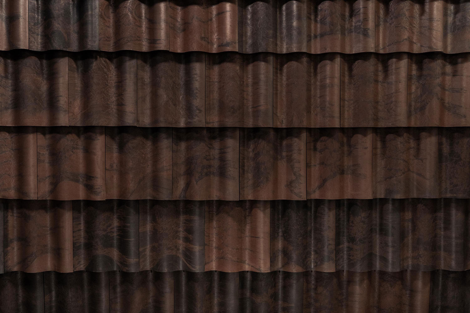 Brava Spanish Barrel Tile Black Brown Blend Swatch